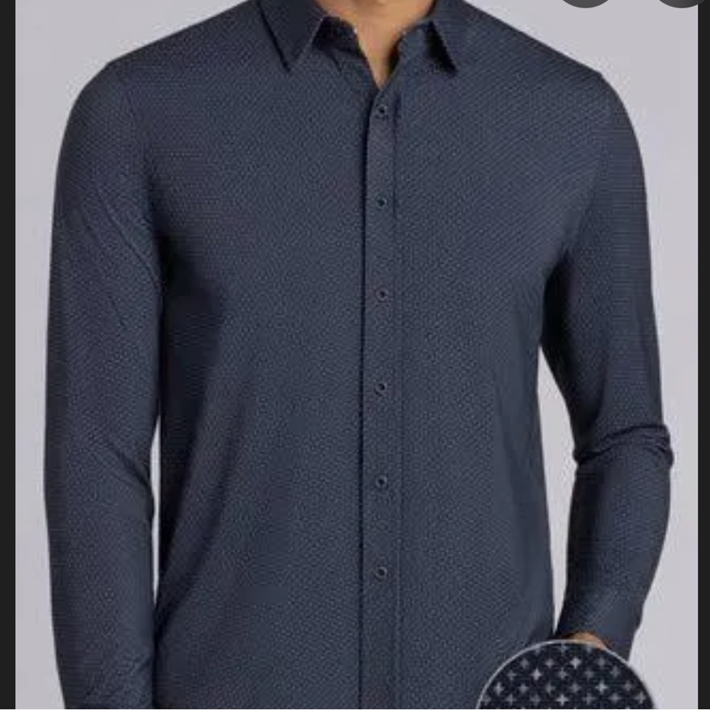 Buttercloth Icy Cotton Navy Dress Shirt XL Tall